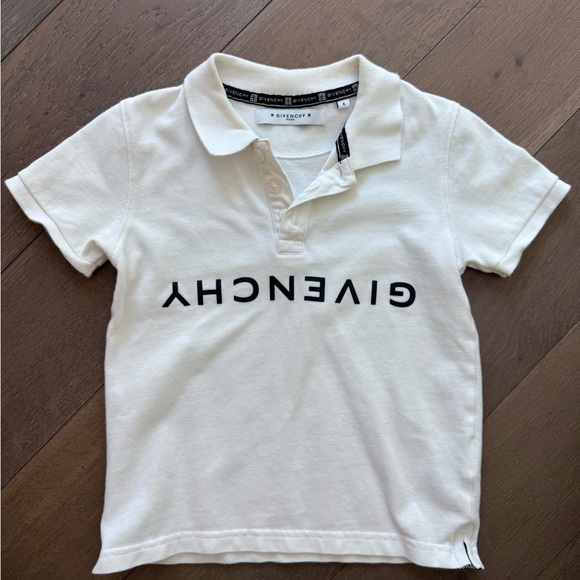 Givenchy Kids Cream Polo Shirt with Black Logo - Picture 1 of 2